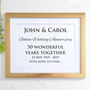 Personalised Golden Wedding Anniversary Framed Print, thumbnail 4 of 4