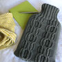 Cashmere Hand Knit Hot Water Bottle *Grey, thumbnail 1 of 4