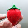 Punnet Of Six Handmade Felt Strawberries, thumbnail 7 of 7