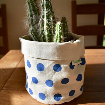 Patterned Organic Fabric Storage Pot, 2 of 12