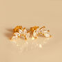 Small Crown Bridal Earrings With Marquise Stones, thumbnail 1 of 5
