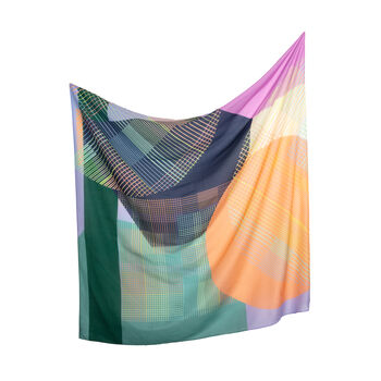 Willow Geometric Square Cotton Silk Scarf, 7 of 7