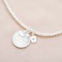 Sterling Silver Charm Personalised Pearl Necklace, thumbnail 5 of 7