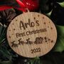 Baby's First Wooden Bauble Christmas Ornament Keepsake, thumbnail 3 of 3