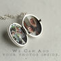 Silver Oval Birth Flower Personalised Locket Necklace, thumbnail 2 of 9