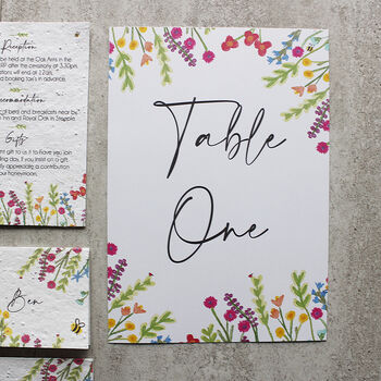 Wildflower Recycled Paper Plantable Wedding Invitations, 9 of 12