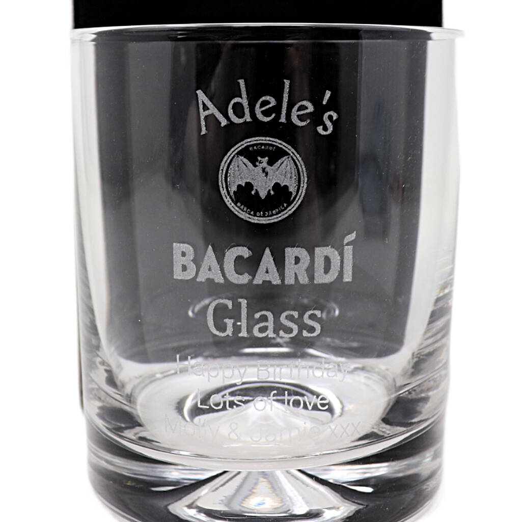 Personalised Bacardi Design Tumbler Glass