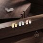 Peace Sign Hand Stud Earrings In Sterling Silver, thumbnail 1 of 11