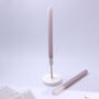 G Decor Velluto Rosato Set Of Two Extra Tall Dinner And Taper Candles With Ribbed Velvet Matte Finish, thumbnail 1 of 3