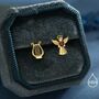 Mismatched Angel And Lyre Stud Earrings In Sterling Silver, thumbnail 2 of 12