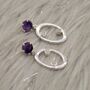 Amethyst, Moonstone Silver Earrings, thumbnail 4 of 9