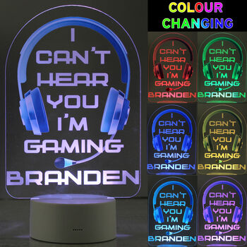 Personalised Blue Gaming LED Night Light, 3 of 4