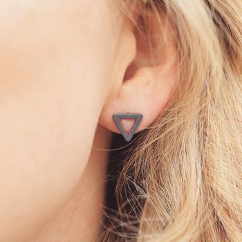Triangle Earrings Geometric Studs, 3 of 8