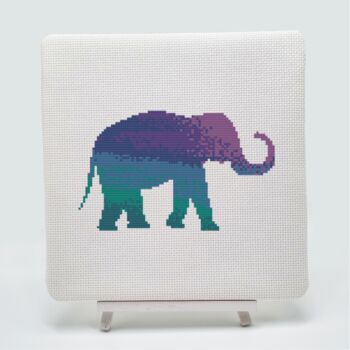 Watercolour Elephant Cross Stitch Kit, 2 of 7