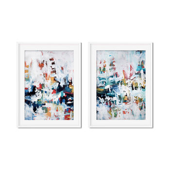 Modern Abstract Art Blue Framed Art Prints Set Of Two, 7 of 7