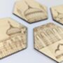 Brighton Royal Pavilion Coasters Set Of Four Maple Wood, thumbnail 4 of 9