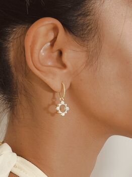 Sunshine Opal Huggie Hoop Earrings, 3 of 6