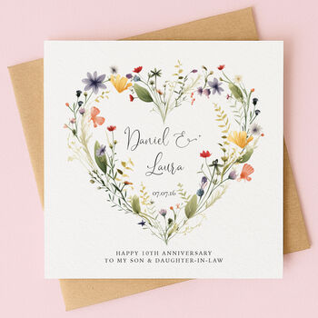 Personalised Wildflower Anniversary Card, 3 of 6