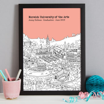 Personalised Norwich Graduation Gift Print, 4 of 10