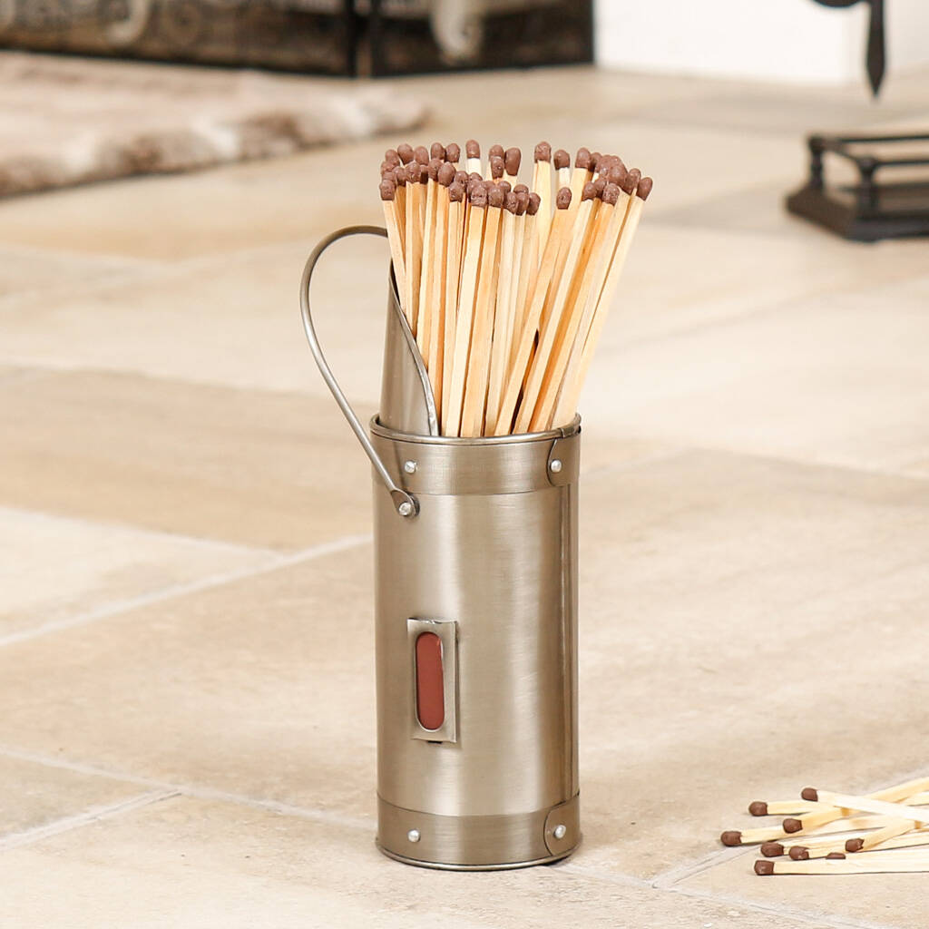 Long Fireside Matches Holder With Striker By Dibor