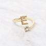 Gold Plated Adjustable Personalised Initial Ring, thumbnail 4 of 5