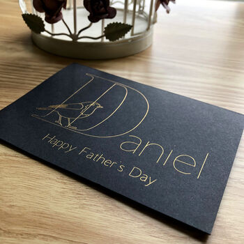 Personalised Robin Initial And Name Father's Day Card, 3 of 9