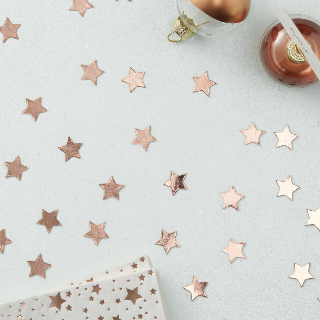 Rose Gold Foiled Star Shaped Table Confetti, 1 of 3