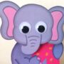 1st Birthday 3D Card Elephant Wobbly Eyes, thumbnail 2 of 2