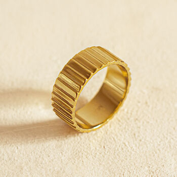 Thick Croissant Cigar Ring Band, Minimalist Jewellery, 4 of 5