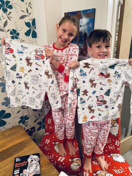 Colour Me In Kids Christmas Pyjamas With Pens, 2 of 10