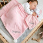 Personalised Pink Sherpa Blanket Elephant Comforter Set, thumbnail 1 of 9