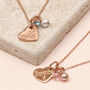 Personalised Rose Gold Plated Charm And Pearl Necklace, thumbnail 1 of 4