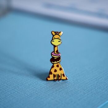 Cute Giraffe Enamel Pin, 3 of 5