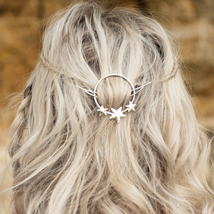 Stars Circle Hair Clip Gold Or Silver By Stephanieverafter |  