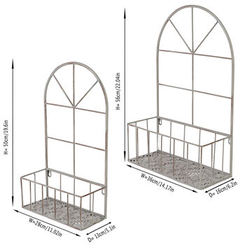 Set Of Two Iron Arch Wall Planters, 2 of 4