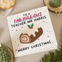 Personalised Fab Yuleous Teacher Christmas Card, thumbnail 1 of 7
