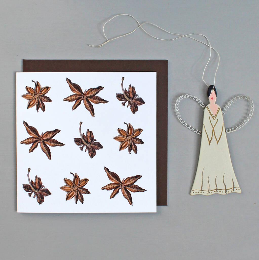 Christmas Cards With Star Anise Illustration, 1 of 4