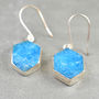 Hex Gem Earrings Smithsonite And Silver, thumbnail 2 of 3