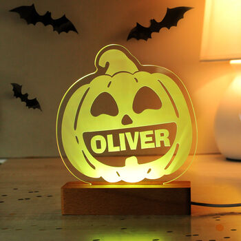 Personalised Pumpkin LED Halloween Light, 4 of 10