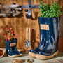 Set Of Two Personalised Blue Welly Boots Planters, thumbnail 1 of 9