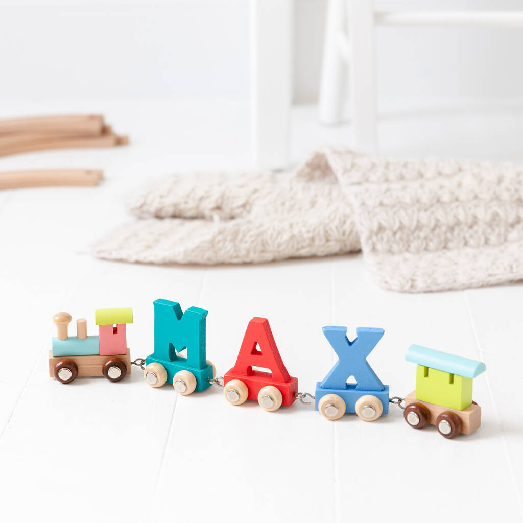 Personalised Birthday Wooden Name Train Set, 1 of 12