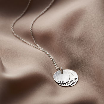 Personalised Hammered Family Disc Necklace, 2 of 12