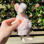 Tiny Linen Girl Mouse With Fluffy Ears, thumbnail 1 of 4