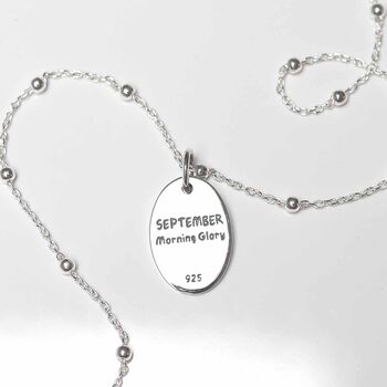 Sterling Silver September Birth Flower Necklace, 3 of 7