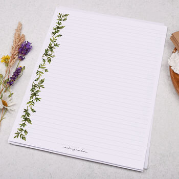 A4 Letter Writing Paper With Botanical Leaf Border, 3 of 4