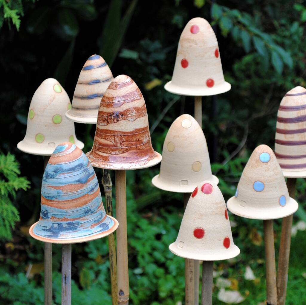 Personalised Ceramic Toadstool Cane Toppers, 1 of 11