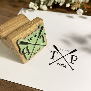 Personalised Monogram Stamp – Crossed Oars, 6 of 8