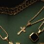 Mens Cross Necklace Silver Steel Vintage Cross Crucifix Pendant Necklace, thumbnail 3 of 9