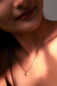 Round Gold Rutilated Quartz Necklace, 12 of 12