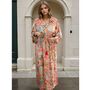 'Teagan' Pink, Orange And Cream Floral Tile Print Batwing Dress, thumbnail 2 of 5